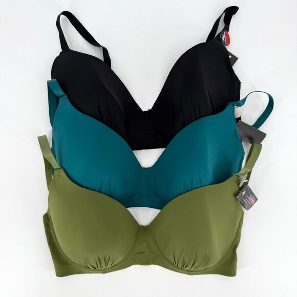 Youmita Basic Smooth Ruched Full Coverage Contour Bra Bundle of 3 Women 36DDD - Picture 1 of 6